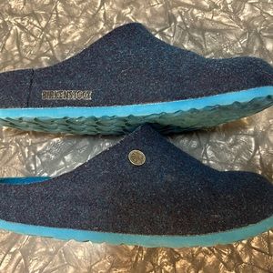 Birkenstock Wool Navy Clogs